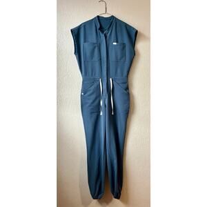 Figs Women Dark Harbor Rafaela Cargo Scrub Jumpsuit Jogger Pants Size Small